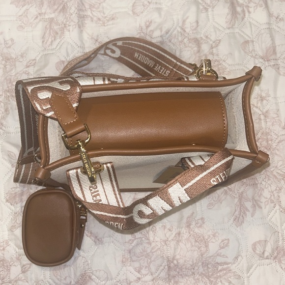 Steve Madden- Bwebberc Creme/Brown Satchel - Picture 3 of 13